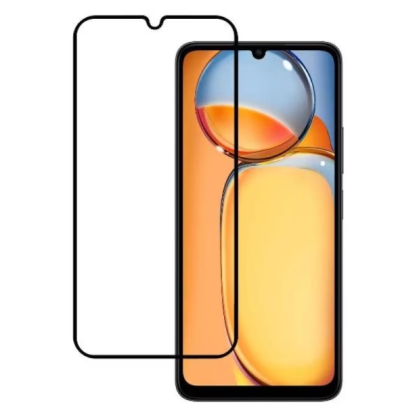 Стекло защитное PERO Full Glue для Xiaomi Redmi 13C, чёрное